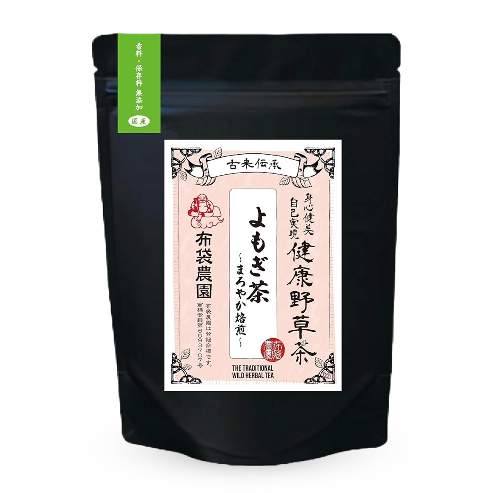 布袋農園 国産よもぎ茶【徳島県産／無添加／農薬不使用】 3g×30包入　野草健康茶　まろやか焙煎　ティーパック　ティーバッグ