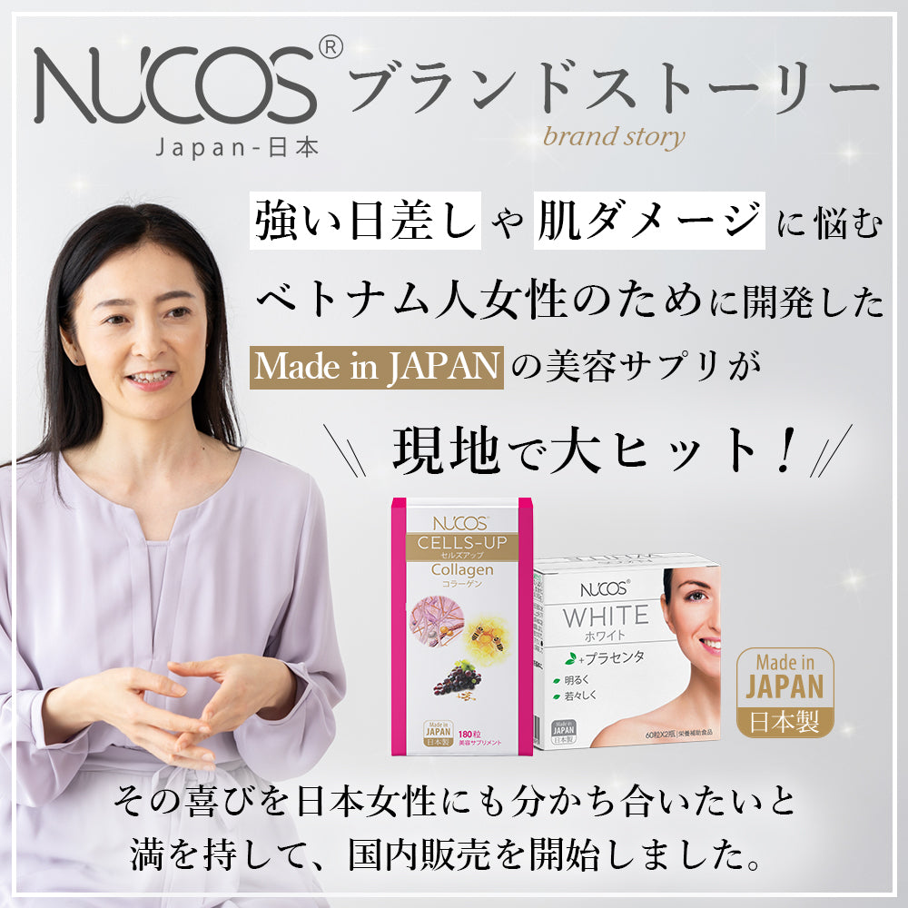 NUCOS ホワイト【酵母エキス美白サプリ】 60粒×2瓶（約60日分） – 自然 