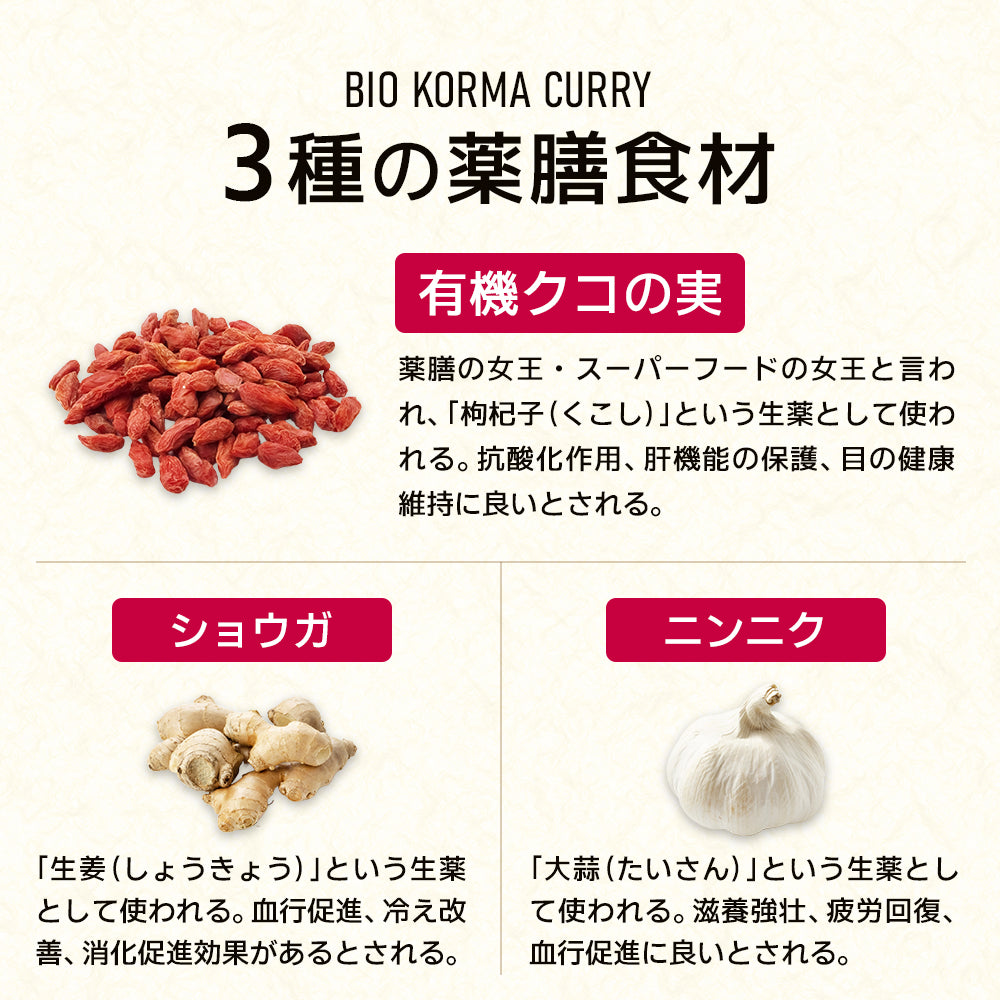 BIO KORMA CURRY（ビオコルマカレー）150g 【VEGAN／小麦粉・添加物不使用／薬膳】