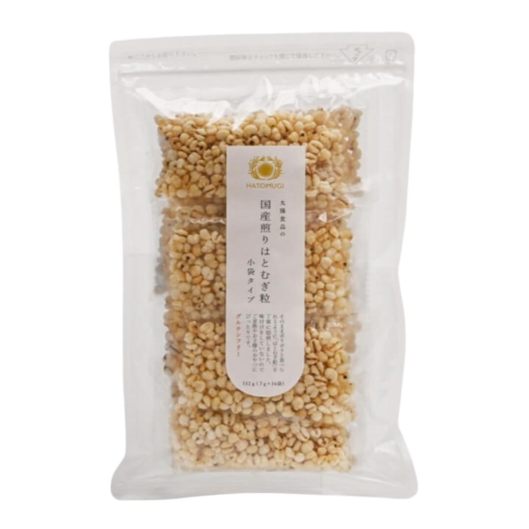 国産はとむぎほうじ粒 112g（7g×16袋）小袋タイプ 国産煎りはとむぎ粒