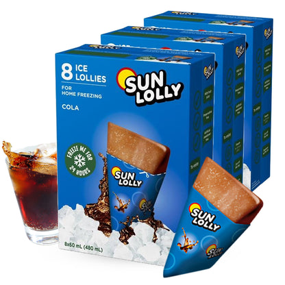 SUN LOLLY コーラ味 8個入【常温で届いて家庭で凍らせるアイスキャンディー／保存料・人工甘味料不使用】