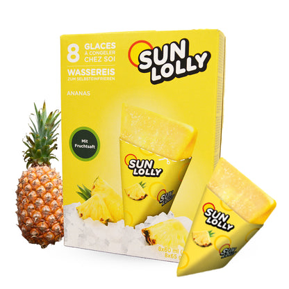 SUN LOLLY パイナップル味 8個入【常温で届いて家庭で凍らせるアイスキャンディー／保存料・人工甘味料不使用】